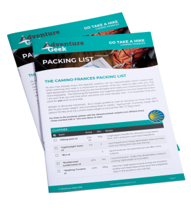 Download your free Camino Frances packing list